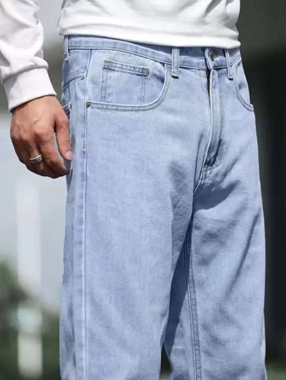 men plain mid rise full length jeans - 22316004 -  Standard Image - 2