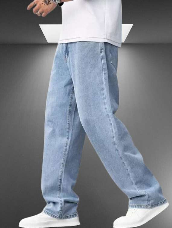 men plain mid rise full length jeans - 22316008 -  Standard Image - 2