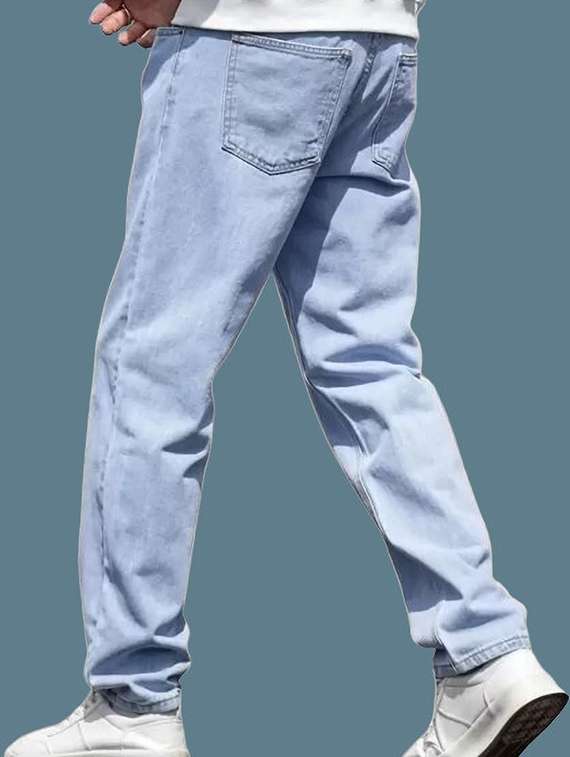 men plain mid rise full length jeans - 22316013 -  Standard Image - 2