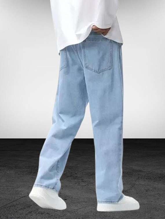 men plain mid rise full length jeans - 22316020 -  Standard Image - 2