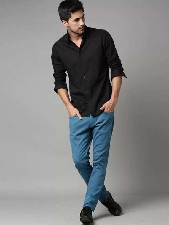 men solid long sleeve regular fit casual shirt - 22316047 -  Standard Image - 2