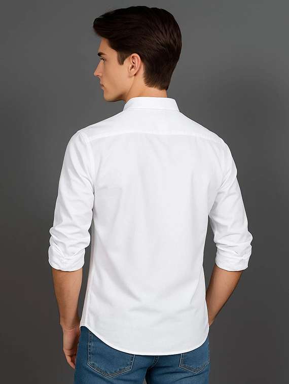 Men Solid Long Sleeve Regular Fit Casual Shirt - 22316060 -  Standard Image - 2