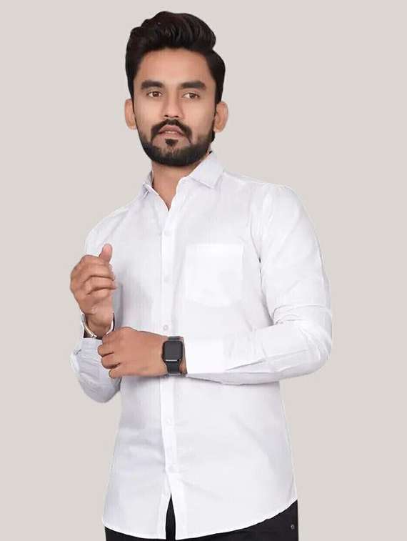 men solid long sleeve regular fit casual shirt - 22316064 -  Standard Image - 2