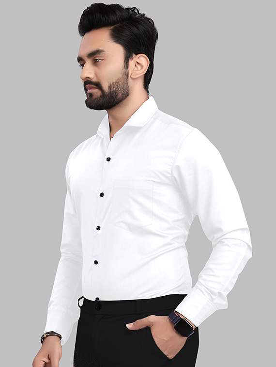 men solid long sleeve slim fit formal shirt - 22316066 -  Standard Image - 2