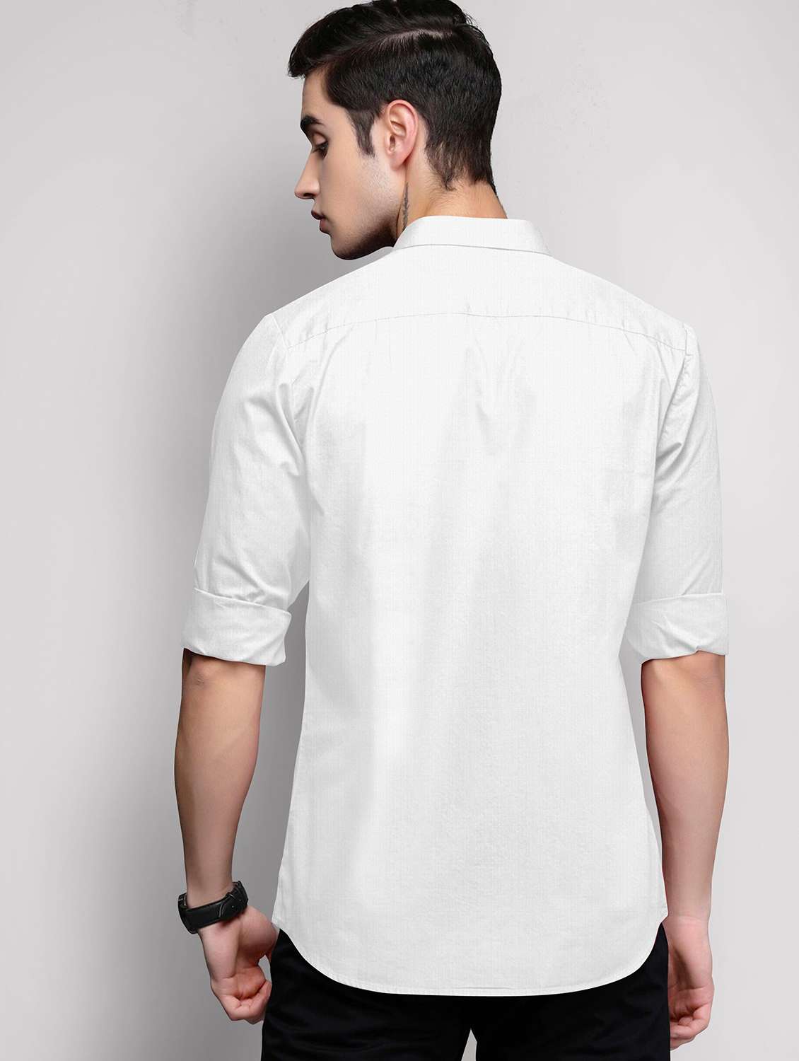 men solid long sleeve regular fit casual shirt - 22316071 -  Standard Image - 2