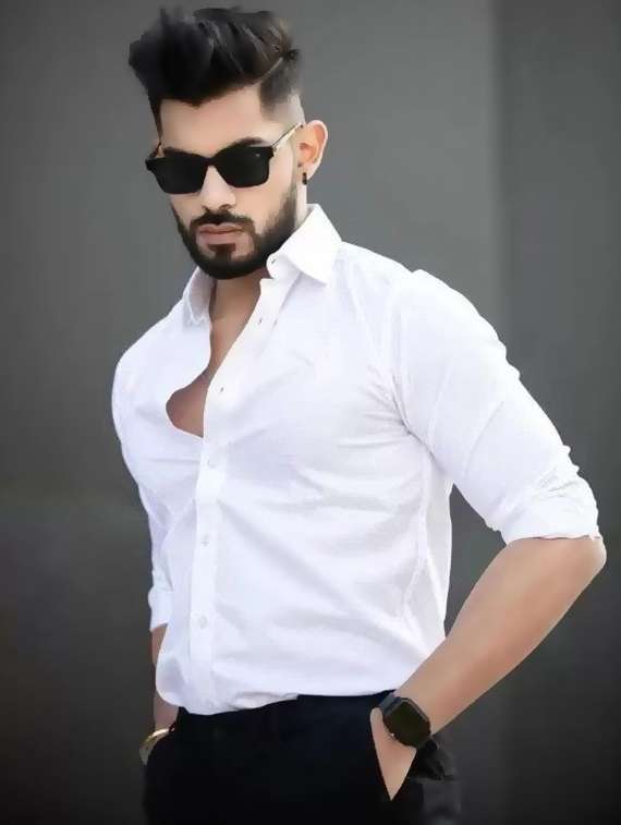 men solid long sleeve slim fit casual shirt - 22316088 -  Standard Image - 2