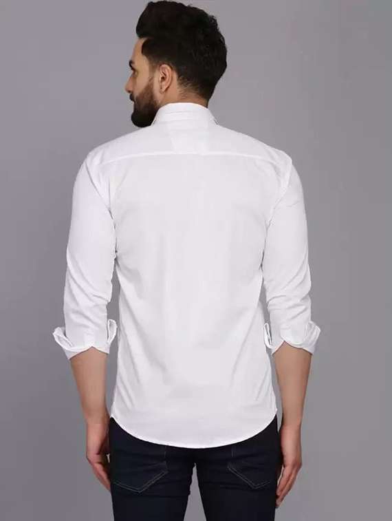 men solid long sleeve slim fit casual shirt - 22316113 -  Standard Image - 2