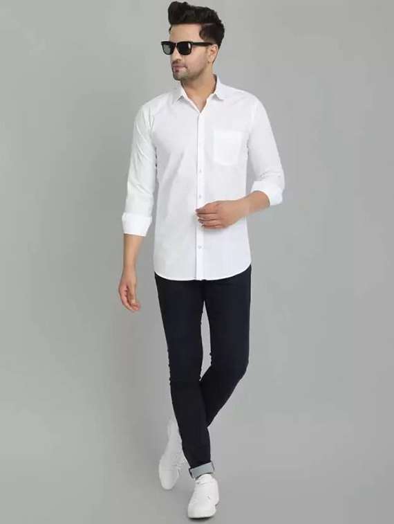 men solid long sleeve regular fit casual shirt - 22316115 -  Standard Image - 2