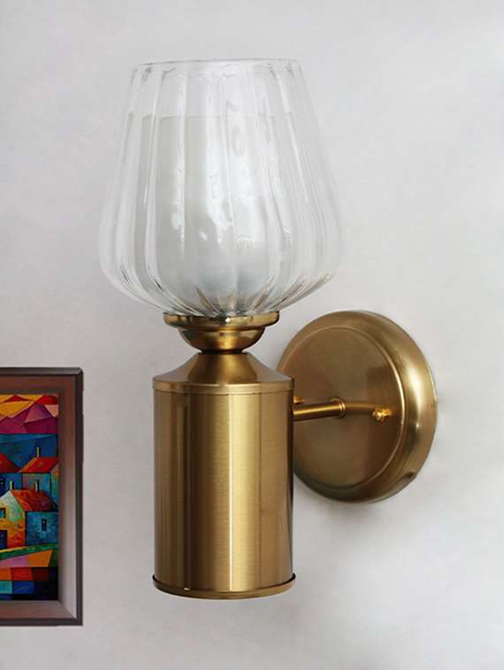 clear tulip glass brass wall mounting light - 22316237 -  Standard Image - 2