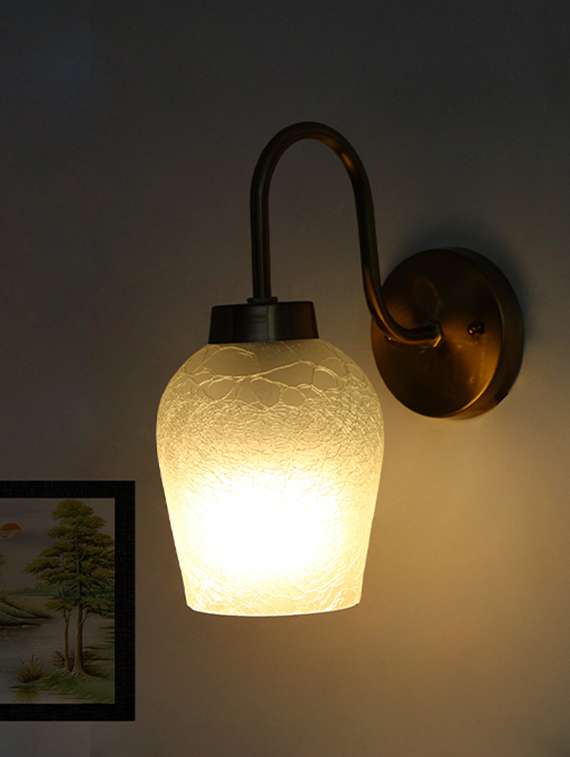 standard down curve vintage frosted glass wall light