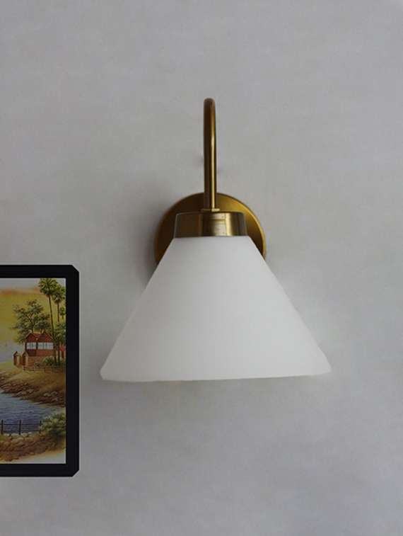cone shape wall sconce with brass curve holder - 22316260 -  Standard Image - 2