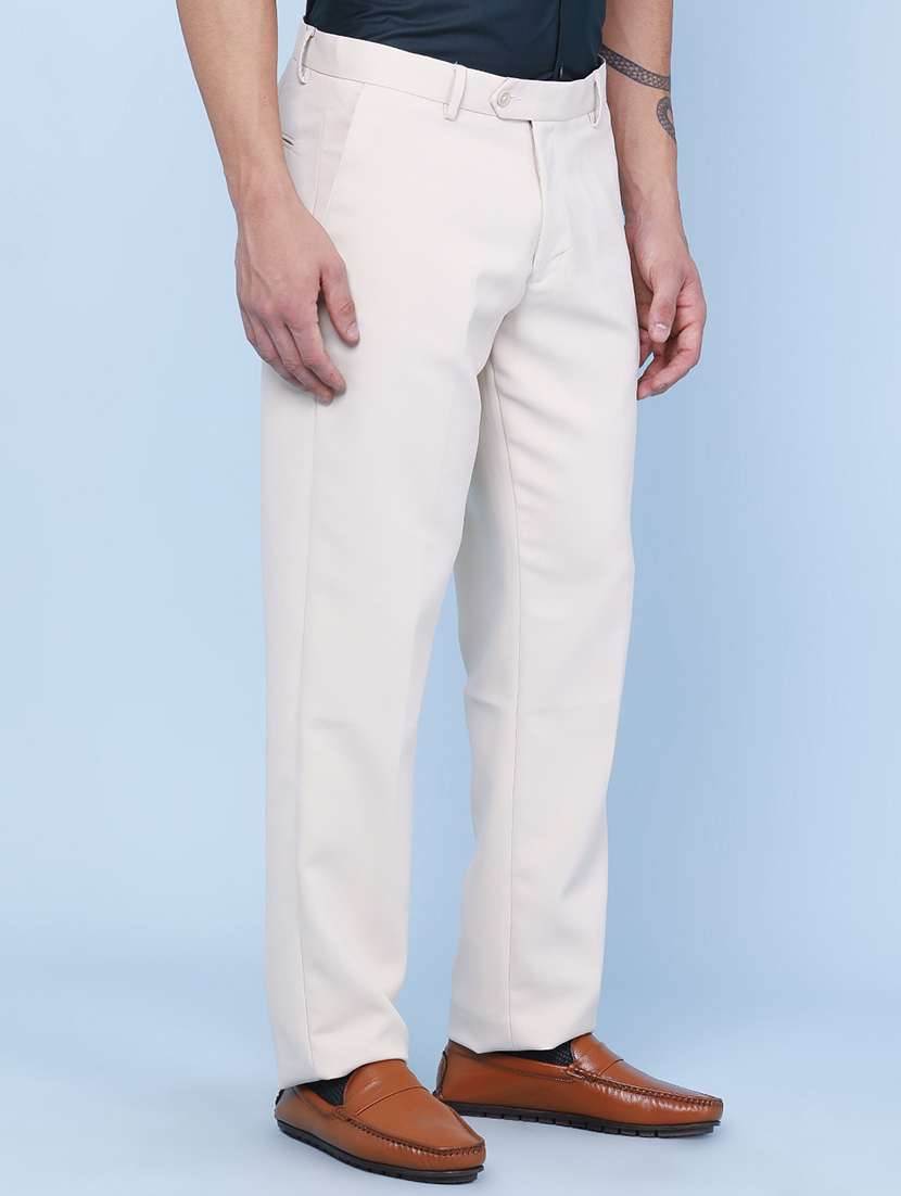 men solid mid rise slim fit formal trouser - 22316536 -  Standard Image - 2