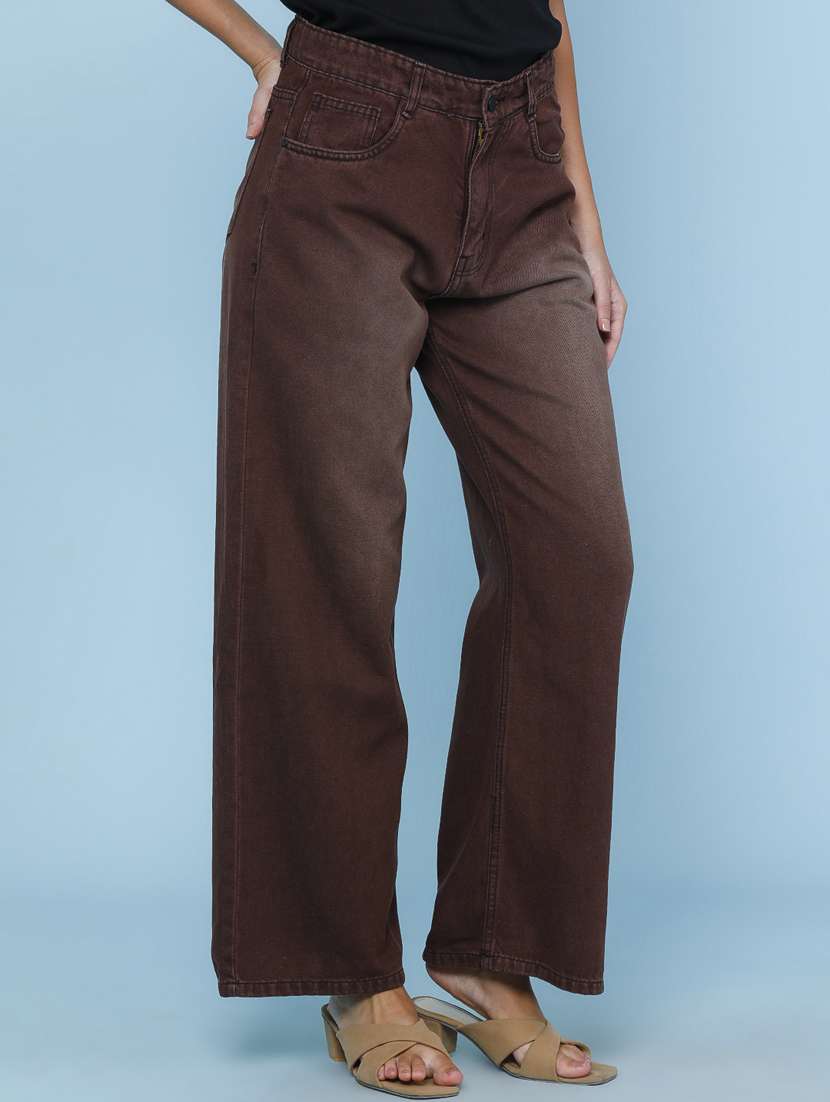 Women Washed Mid Rise Wide Leg Jeans - 22316567 -  Standard Image - 2