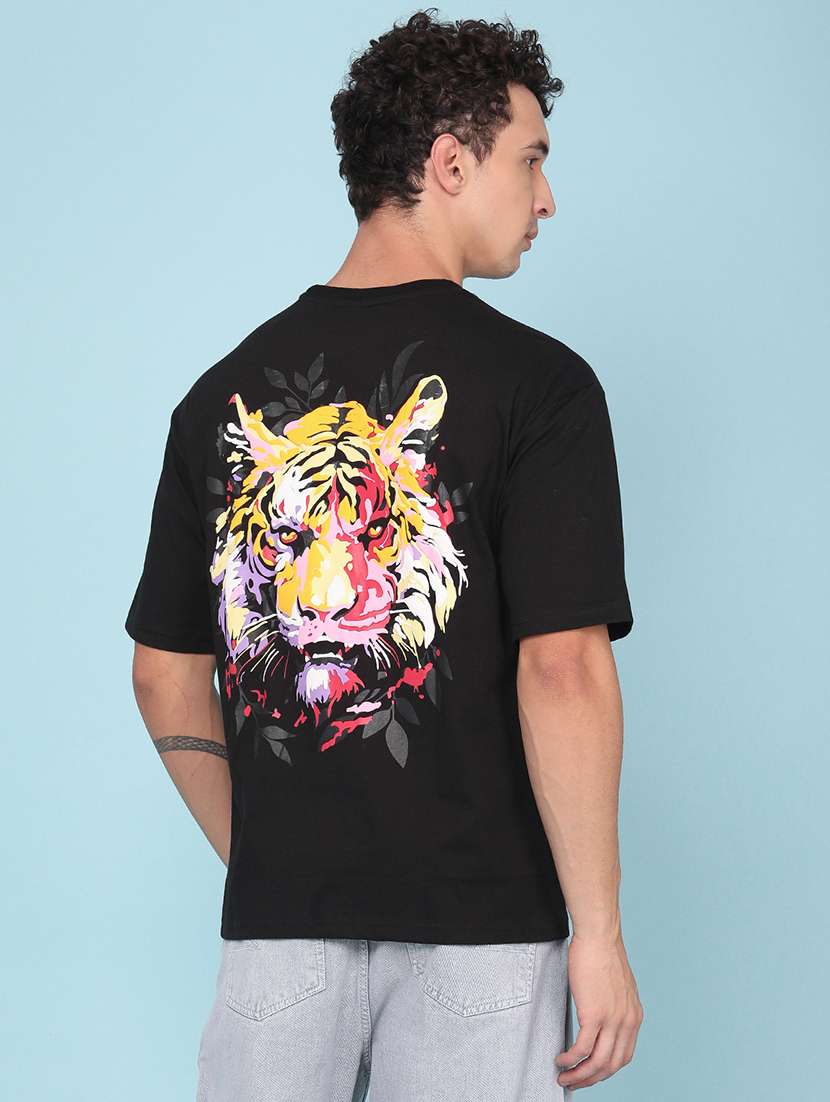 men printed short sleeves oversized t-shirt