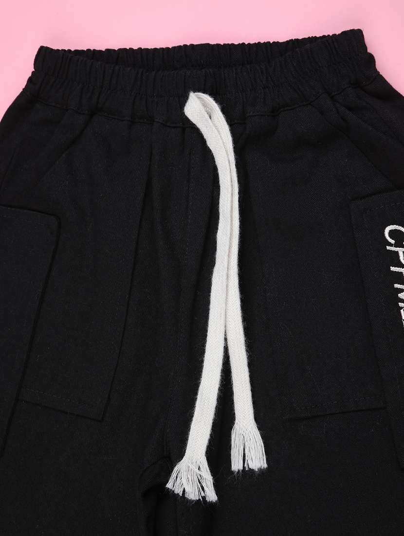 black poly cotton plain jogger - 22316747 -  Standard Image - 2
