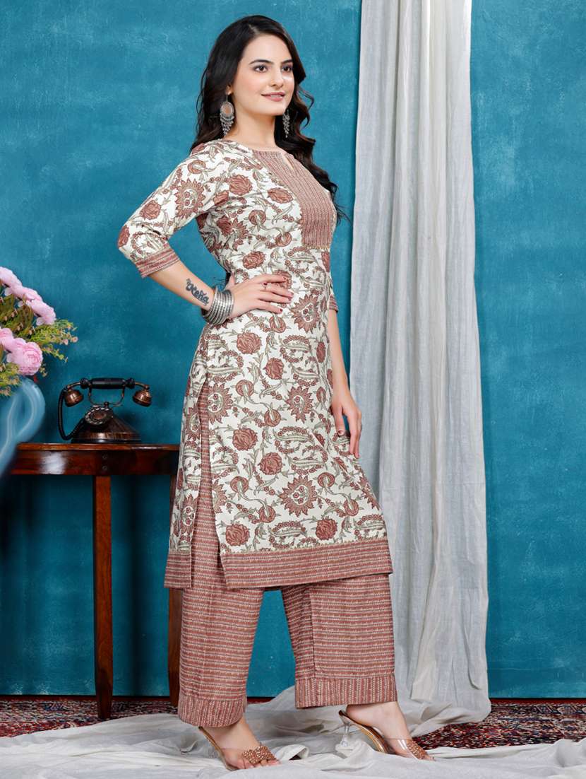 women printed kurta and palazzo set - 22316769 -  Standard Image - 2
