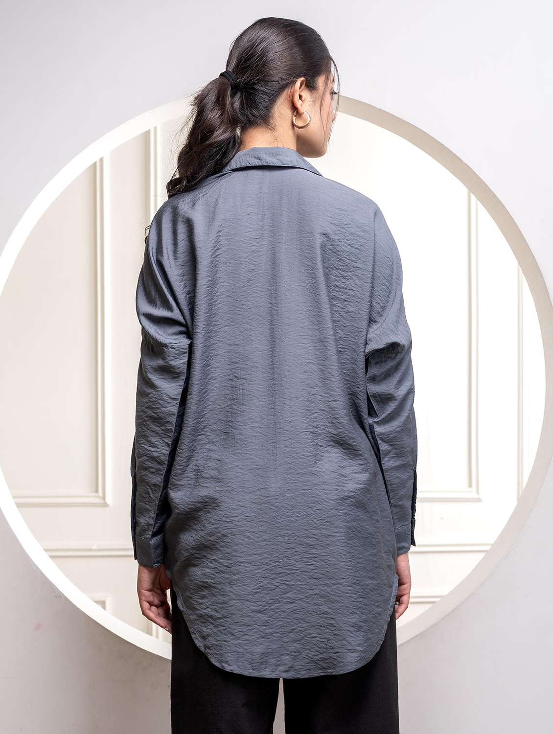 women solid with work long sleeve ethnic top - 22316835 -  Standard Image - 2