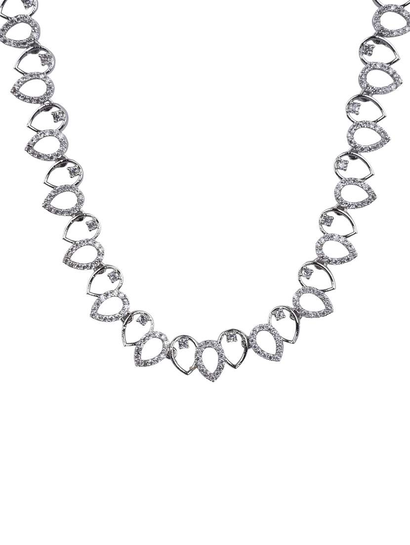 lightweight american diamond necklace set - 22316906 -  Standard Image - 2
