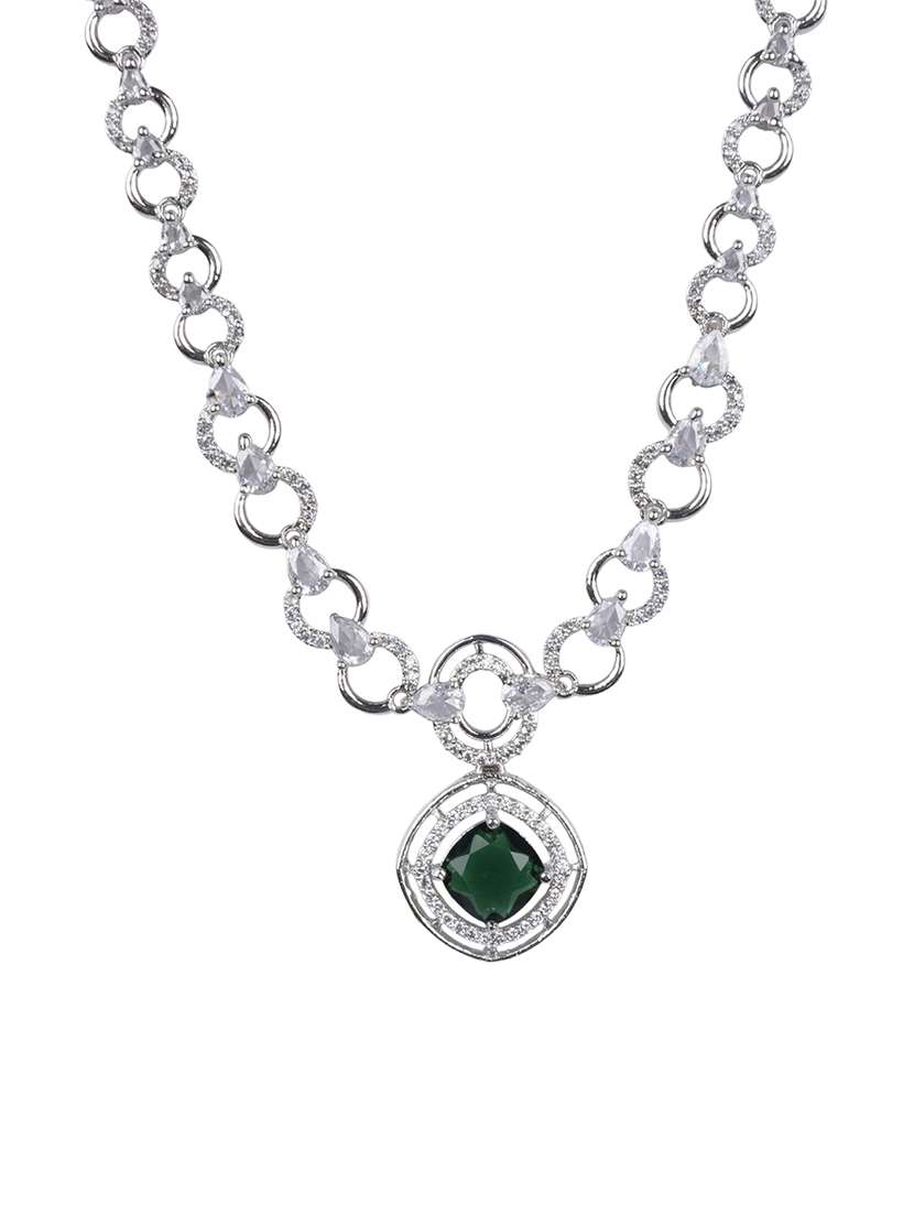 women green brass necklace necklace and earring set - 22316910 -  Standard Image - 2
