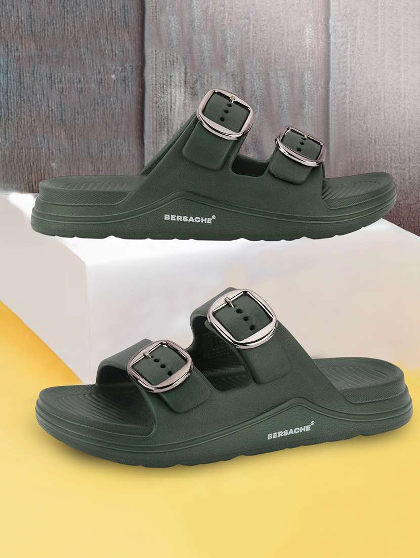 men green slip on slider