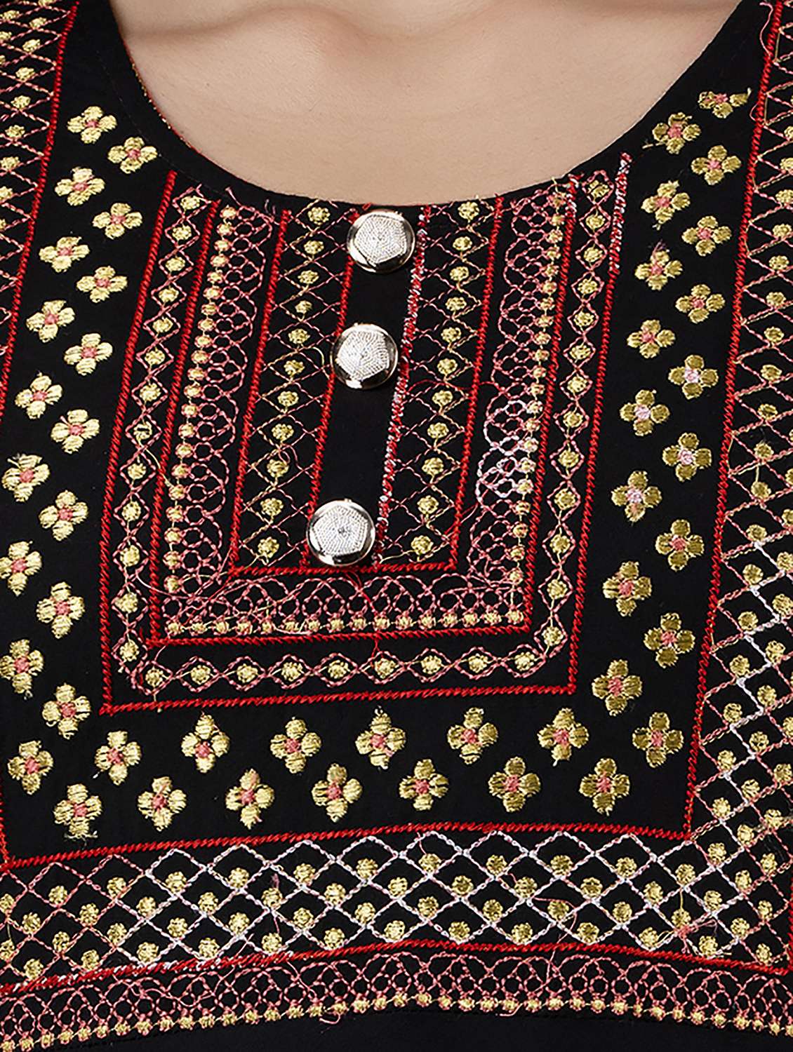 women solid with work short sleeve ethnic dress - 22316963 -  Standard Image - 7