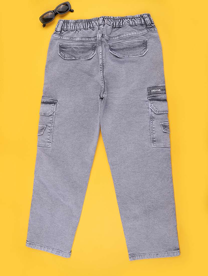 boys washed mid rise cargo jeans - 22317108 -  Standard Image - 2