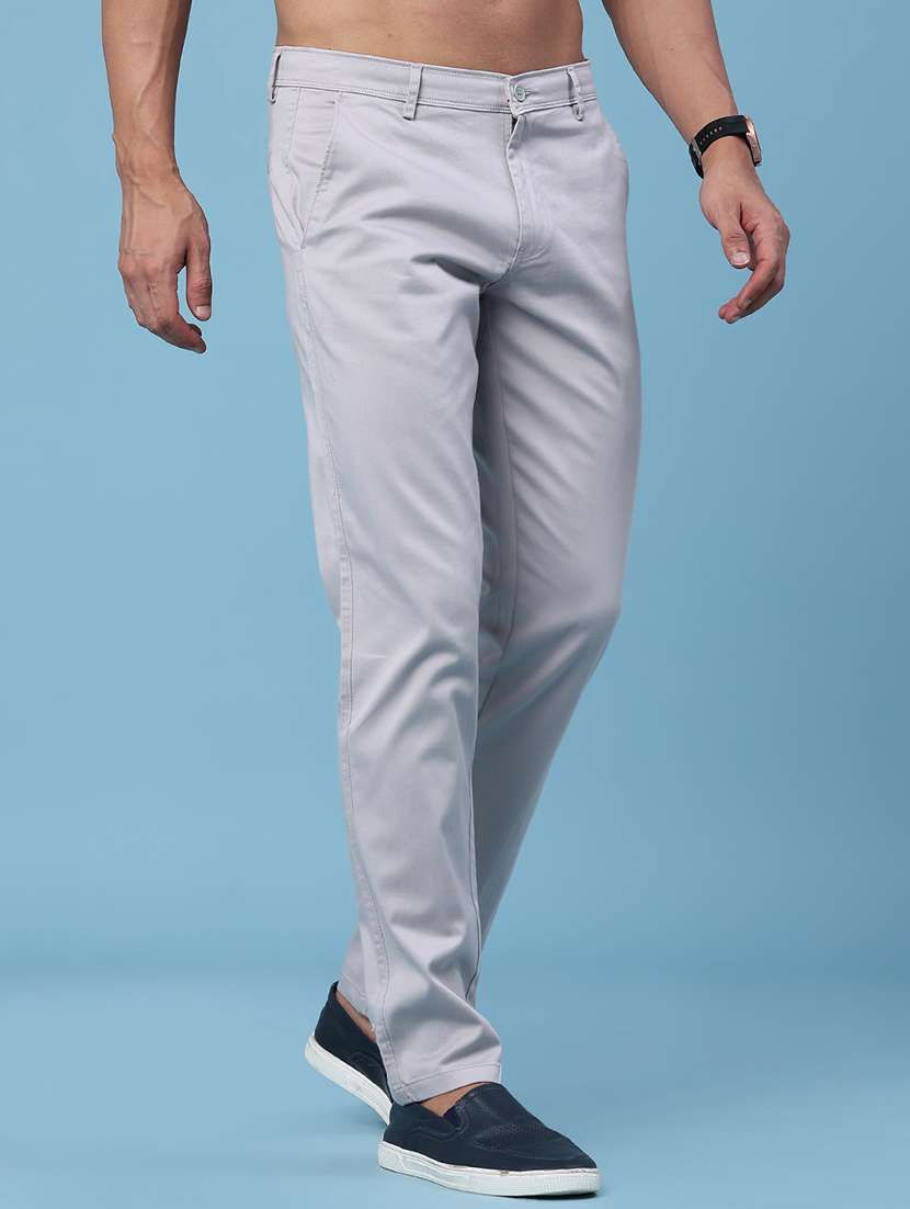 men solid mid rise slim fit chinos - 22317176 -  Standard Image - 2