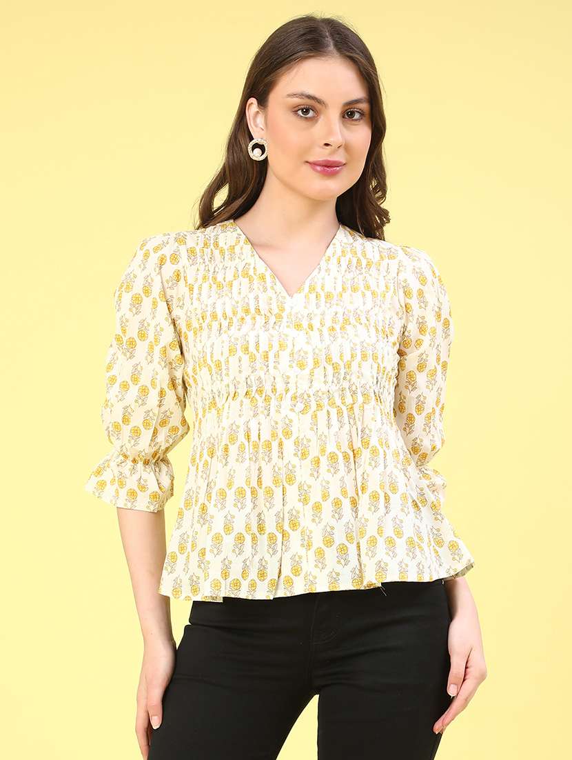 yellow cotton a line top - 22317273 -  Standard Image - 2