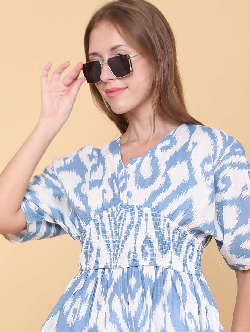 women printed short sleeves peplum top