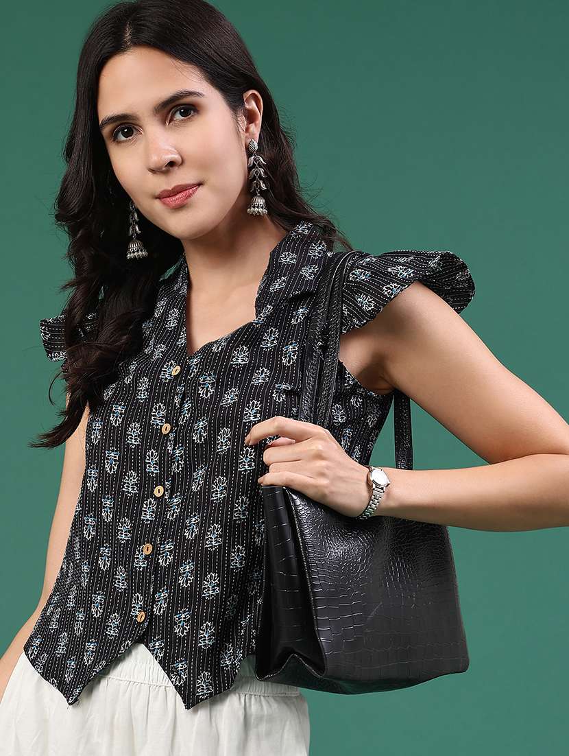 Women Printed Flutter Sleeves Regular Top - 22317278 -  Standard Image - 2