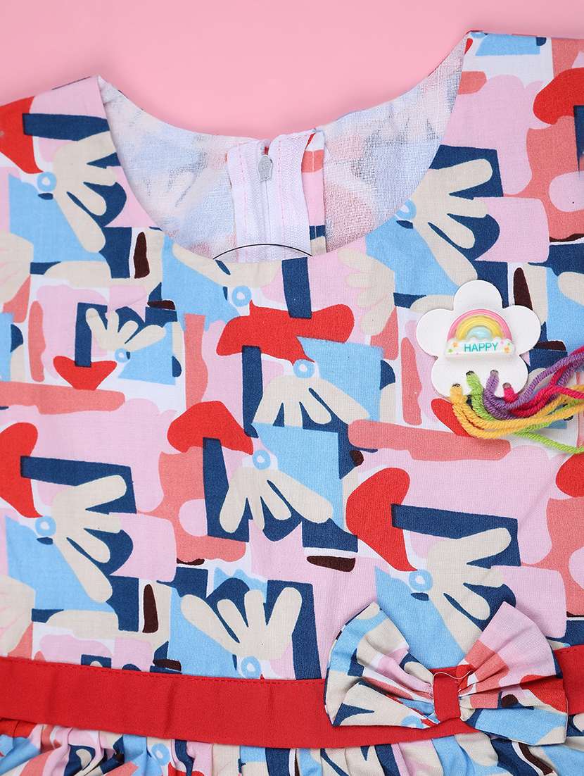 girls printed sleeveless frock - 22317348 -  Standard Image - 2