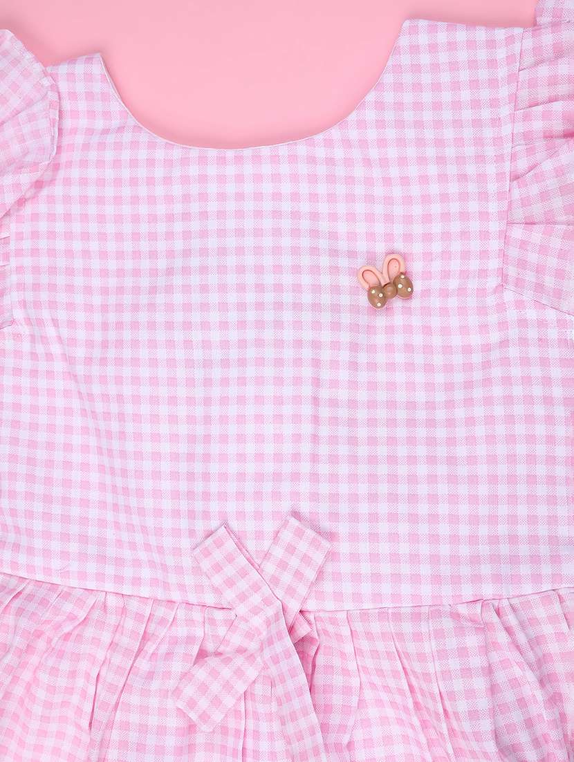 girls checkered sleeveless tiered frock - 22317352 -  Standard Image - 2