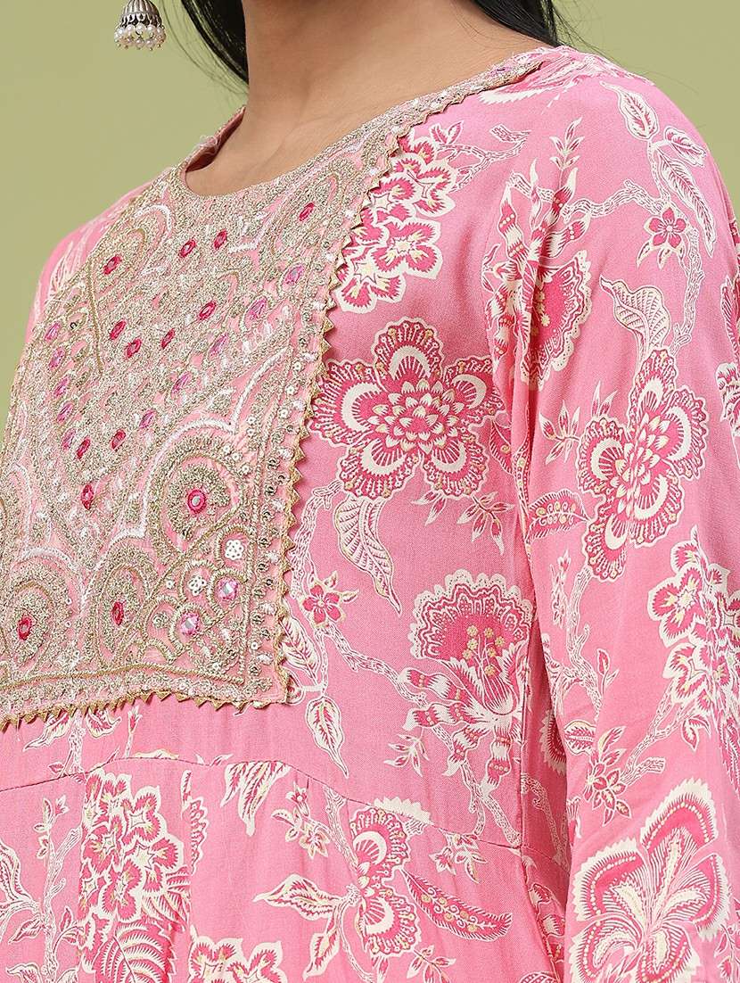 pink rayon kurta pant  set - 22317407 -  Standard Image - 2