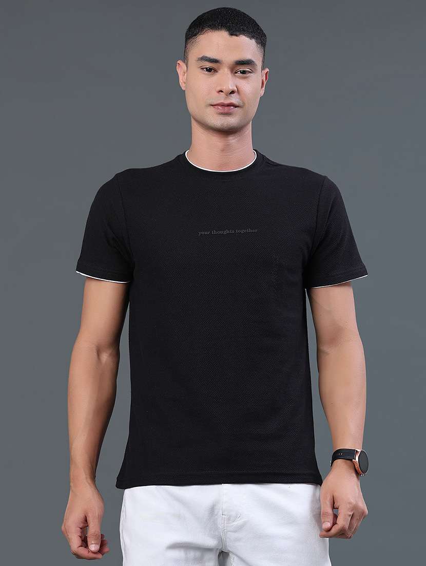 men solid round neck regular fit t-shirt - 22317444 -  Standard Image - 2