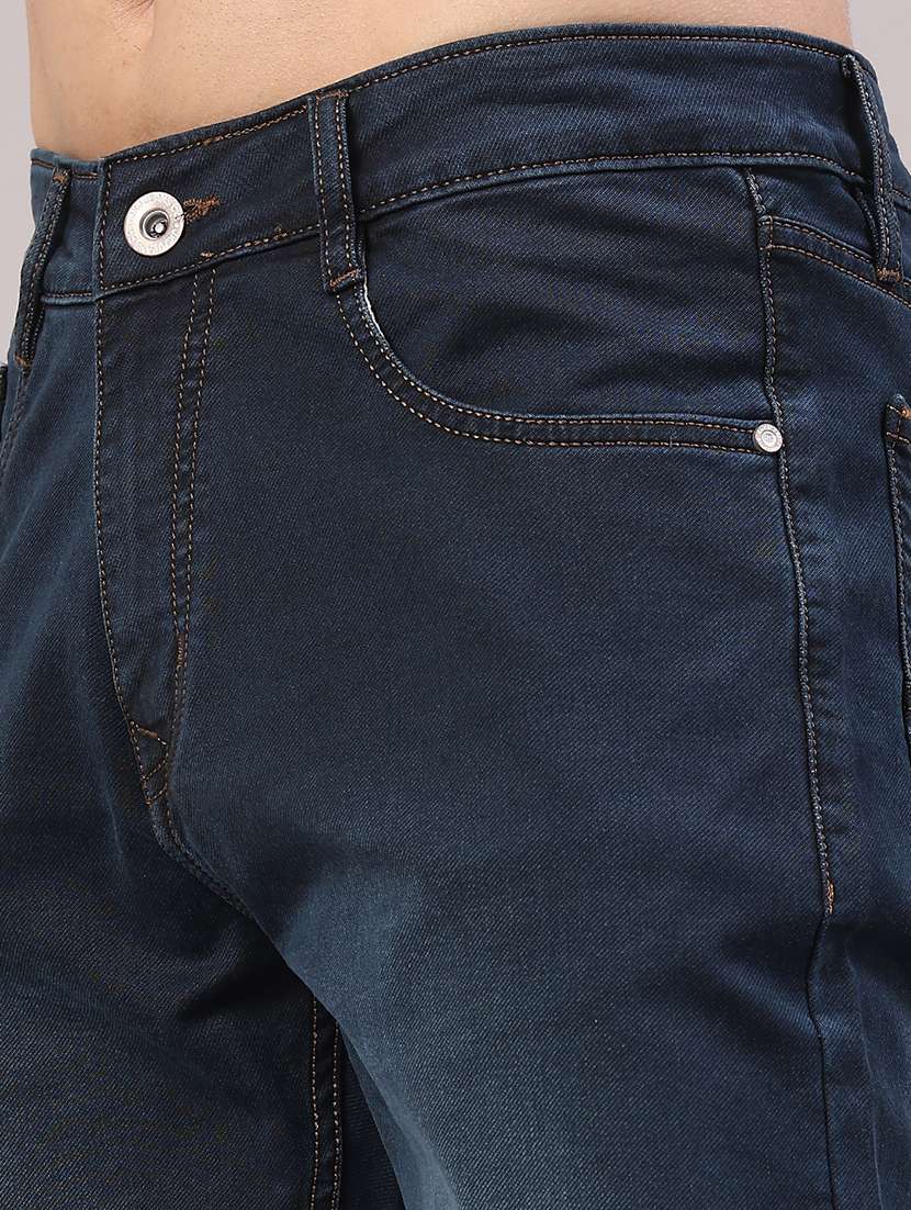 Men Washed Mid Rise Full Length Slim Fit Jeans - 22317478 -  Standard Image - 2