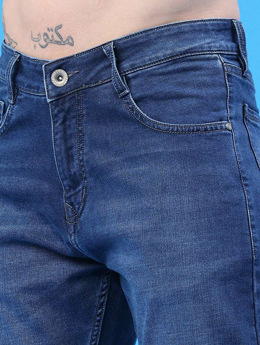 men washed mid rise full length slim fit jeans - 22317481 -  Standard Image - 2