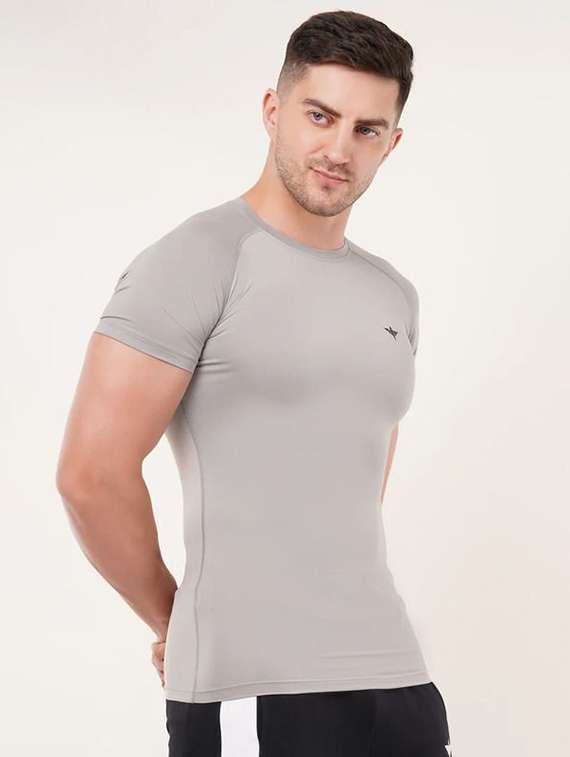 men solid short sleeve slim fit t-shirt - 22317536 -  Standard Image - 2