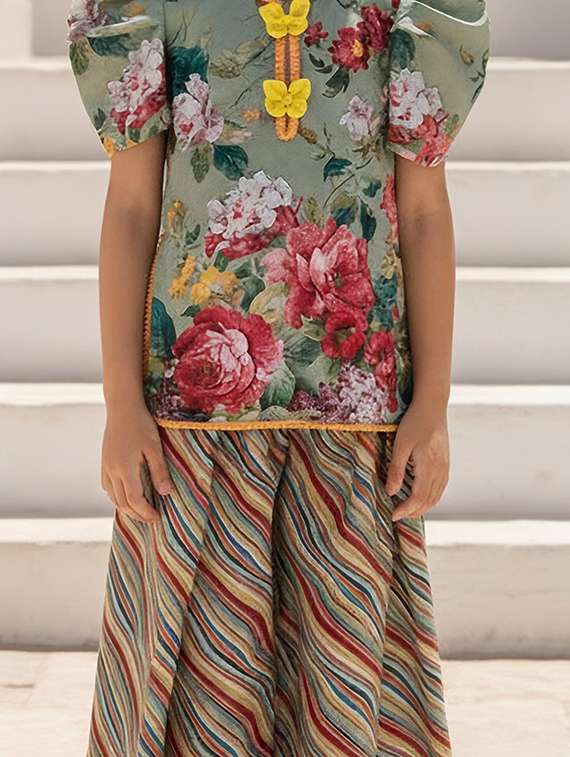 girls printed kurta and palazzo set - 22317566 -  Standard Image - 2