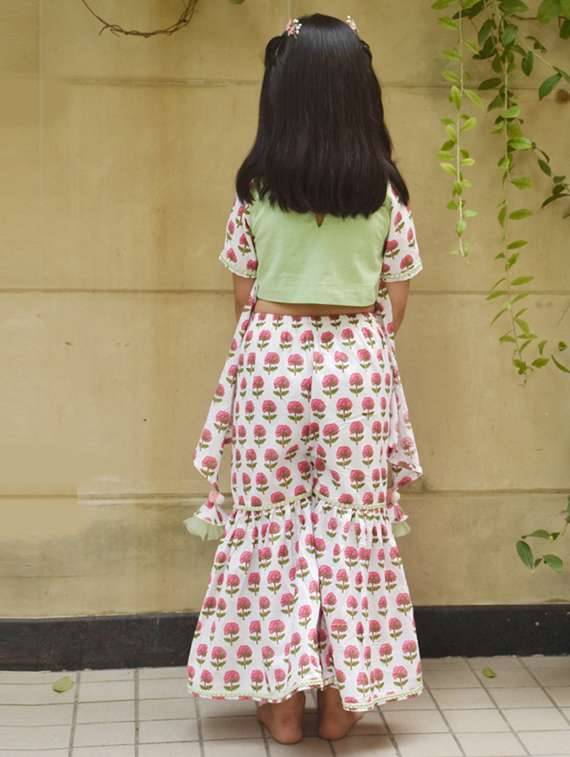 Girls Printed Top And Sharara Set - 22317581 -  Standard Image - 2