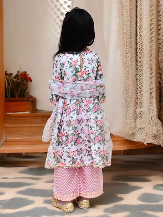 girls printed kurta and palazzo set - 22317592 -  Standard Image - 2