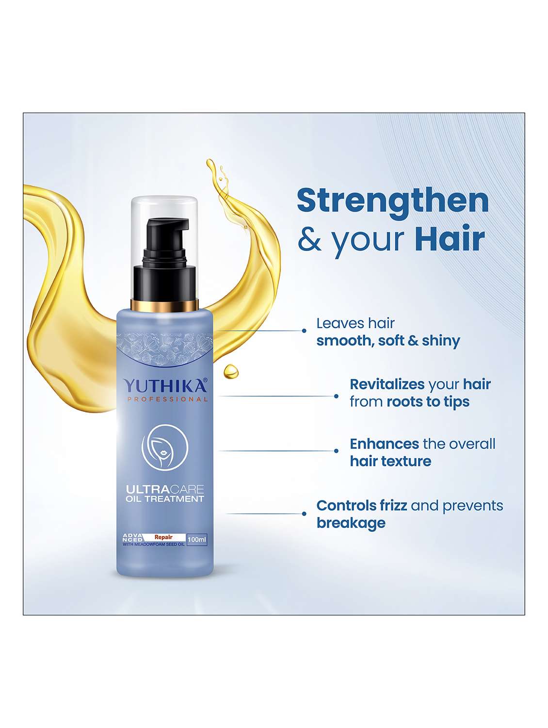 yuthika professional ultra care oil advanced hair repair oil for dry & frizzy hair oil (100 ml) - 22317644 -  Standard Image - 2