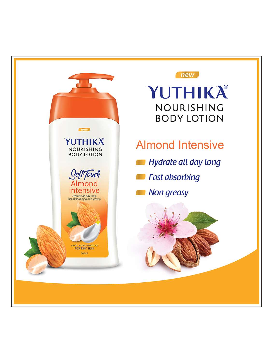 natural yuthika almond moisturizing body lotion - 22317725 -  Standard Image - 2