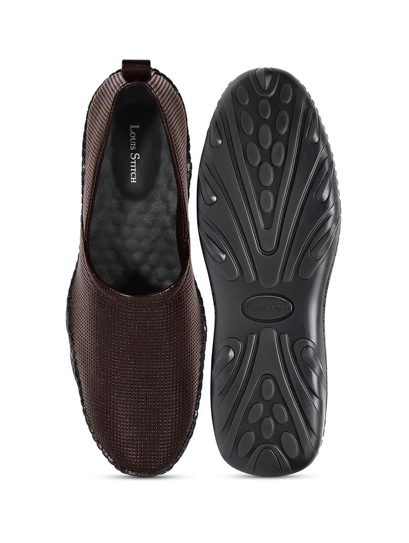 men brown slip on mojari - 22317742 -  Standard Image - 2