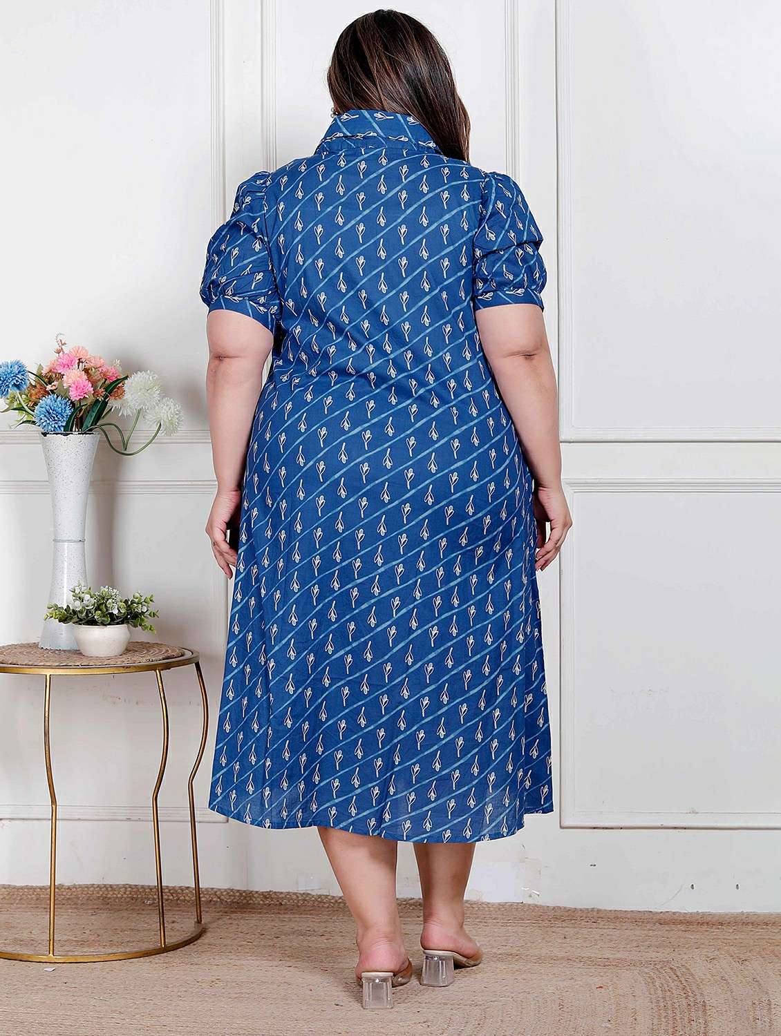 women plus size printed puff sleeve dress - 22317774 -  Standard Image - 2