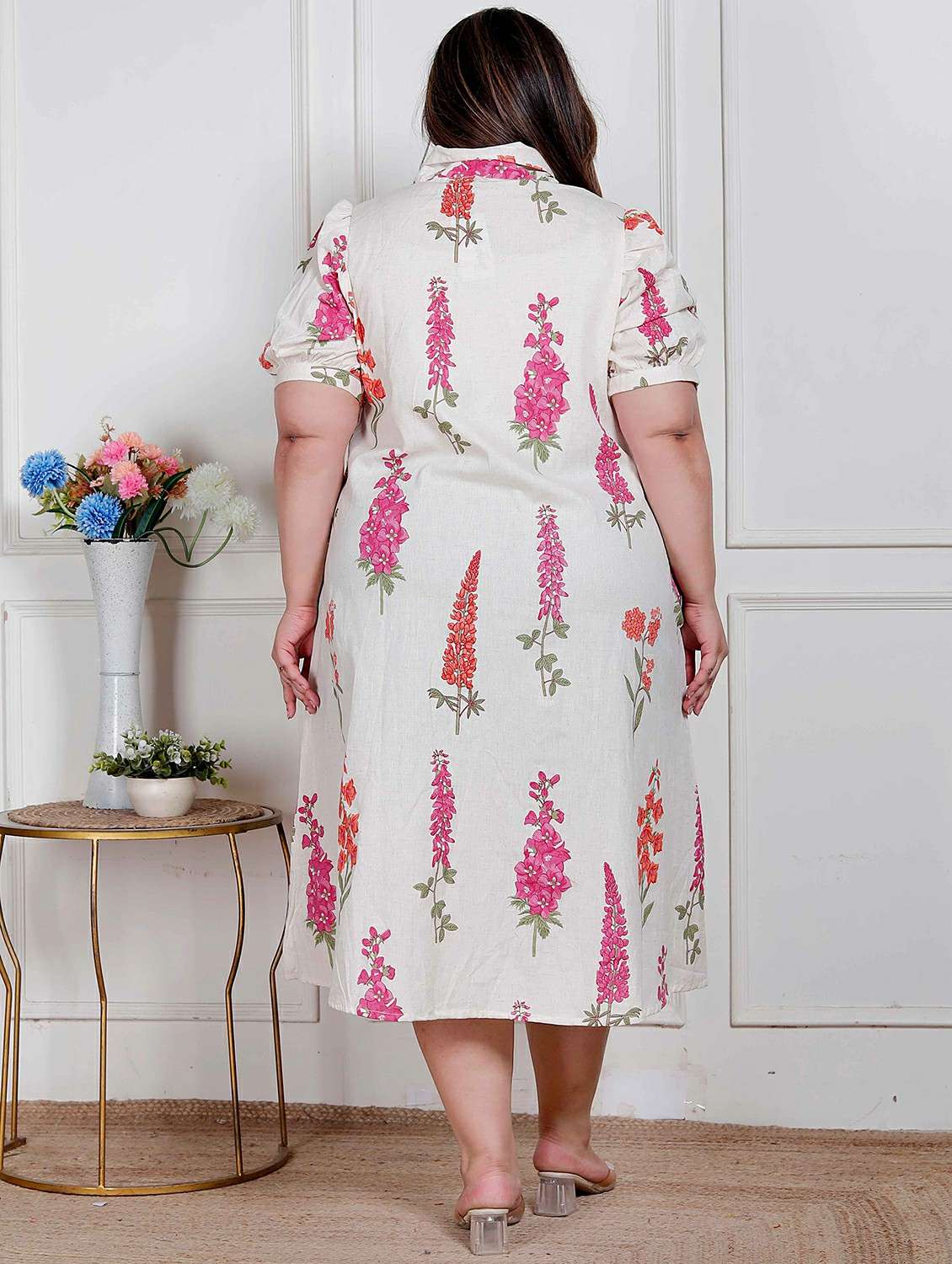 women plus size printed puff sleeve dress - 22317780 -  Standard Image - 2