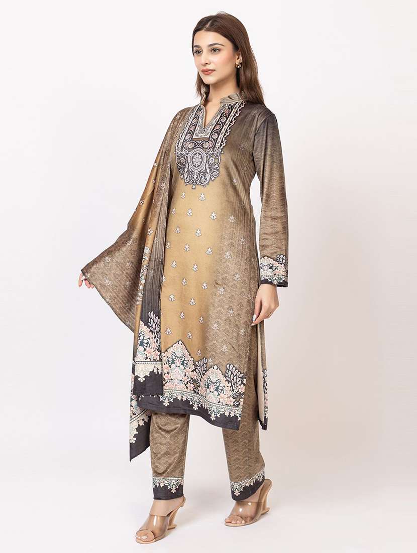 women printed long sleeve kurta pant with dupatta set - 22318100 -  Standard Image - 2