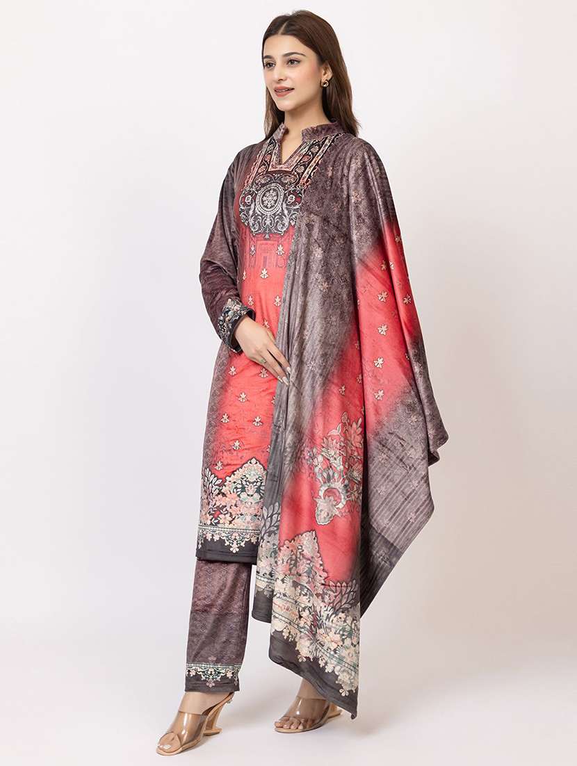 women printed long sleeve kurta pant with dupatta set - 22318101 -  Standard Image - 2