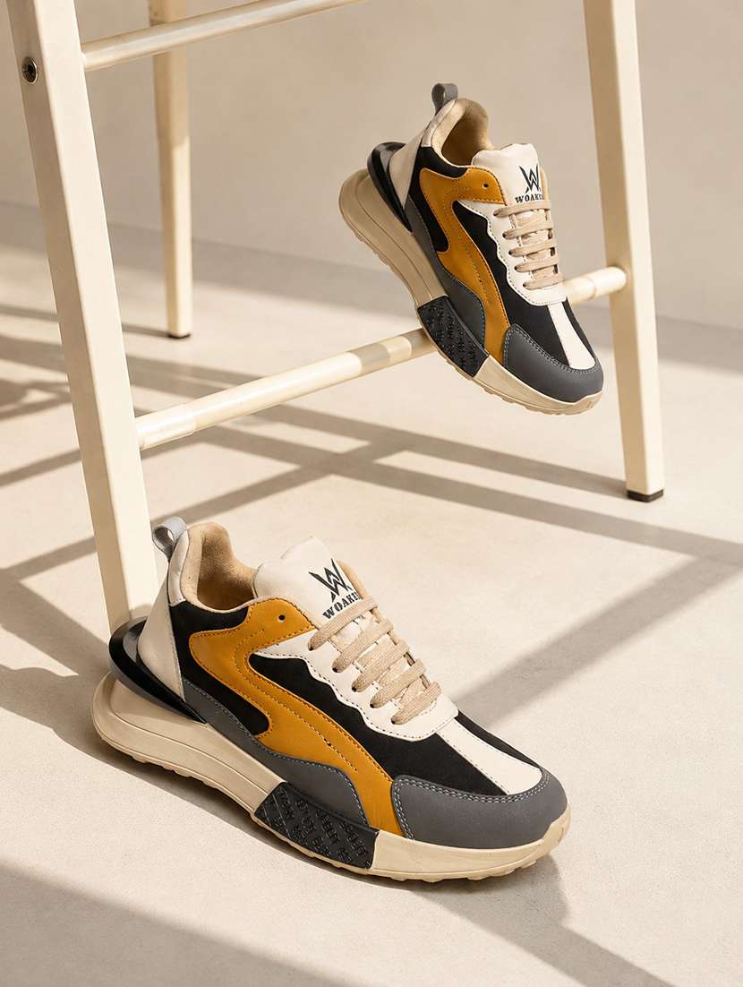 men color block lace up sneaker
