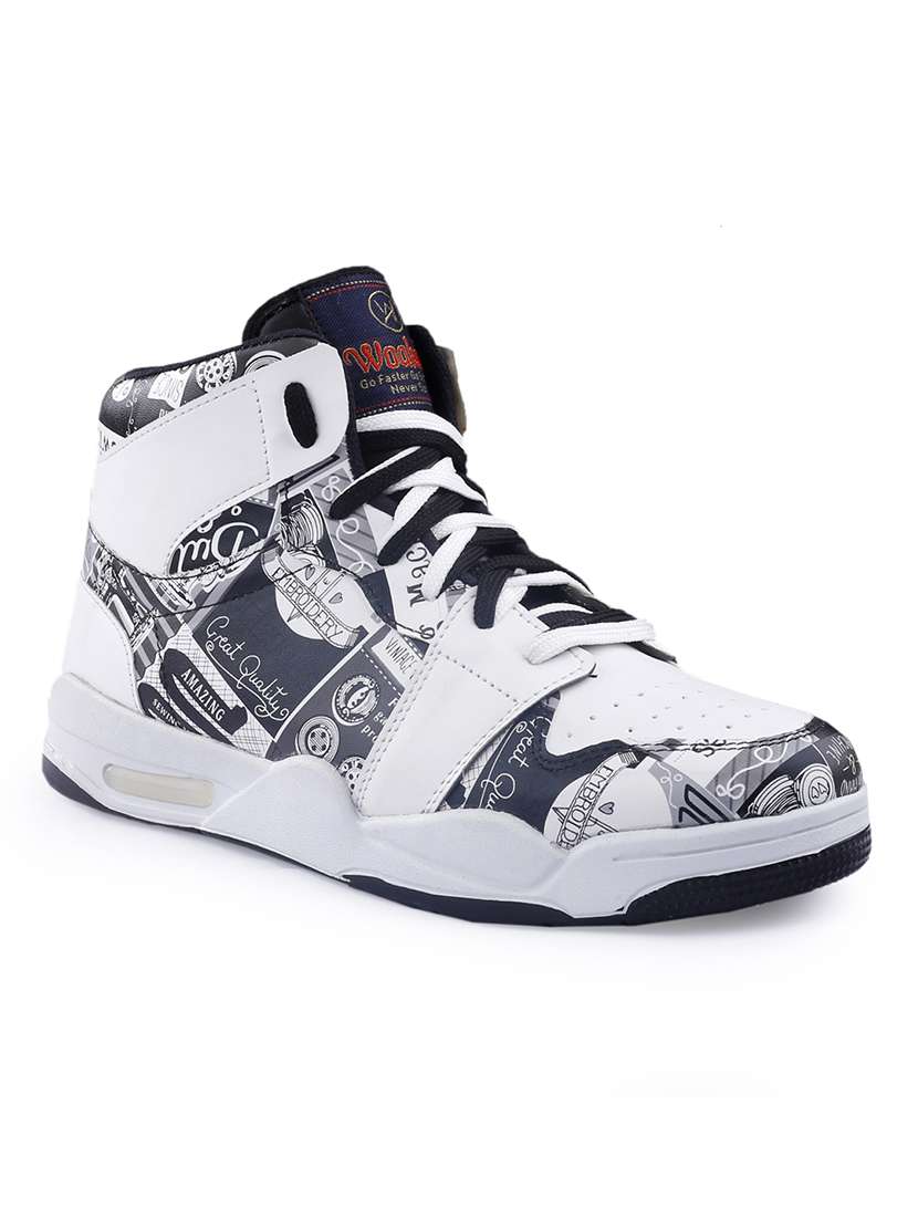 men printed lace up high ankle sneaker - 22318573 -  Standard Image - 2