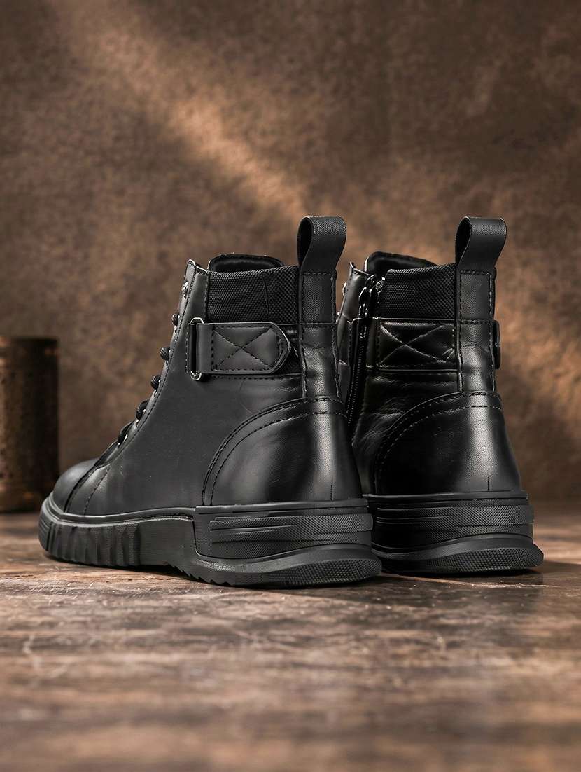 Men Black Lace Up Boot - 22318574 -  Standard Image - 2